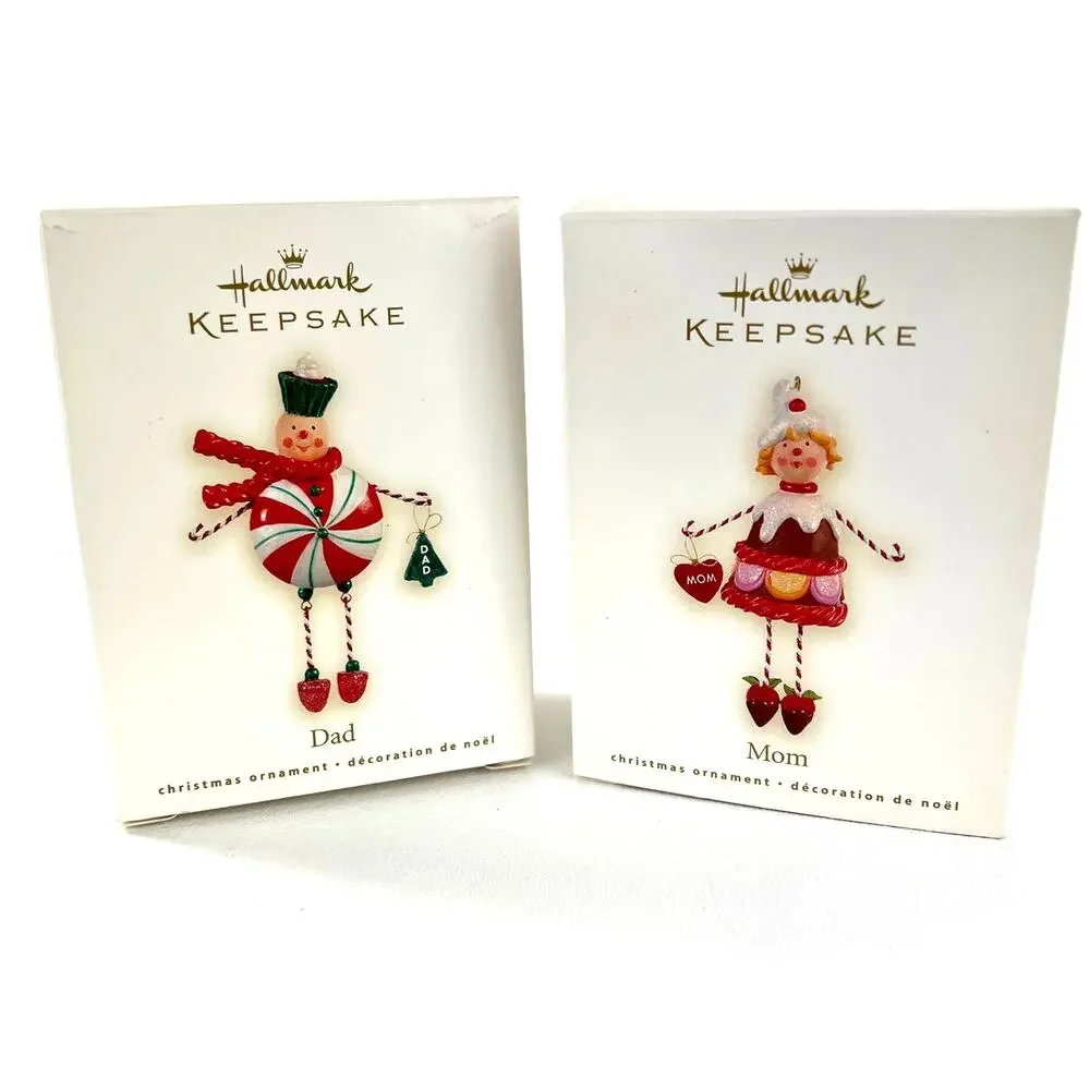 Hallmark Keepsake Ornaments Candy Mom Candy Dad 2008 Boxed Two Ornaments